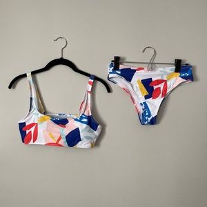 Shein Abstract Multi Color Bikini (M)